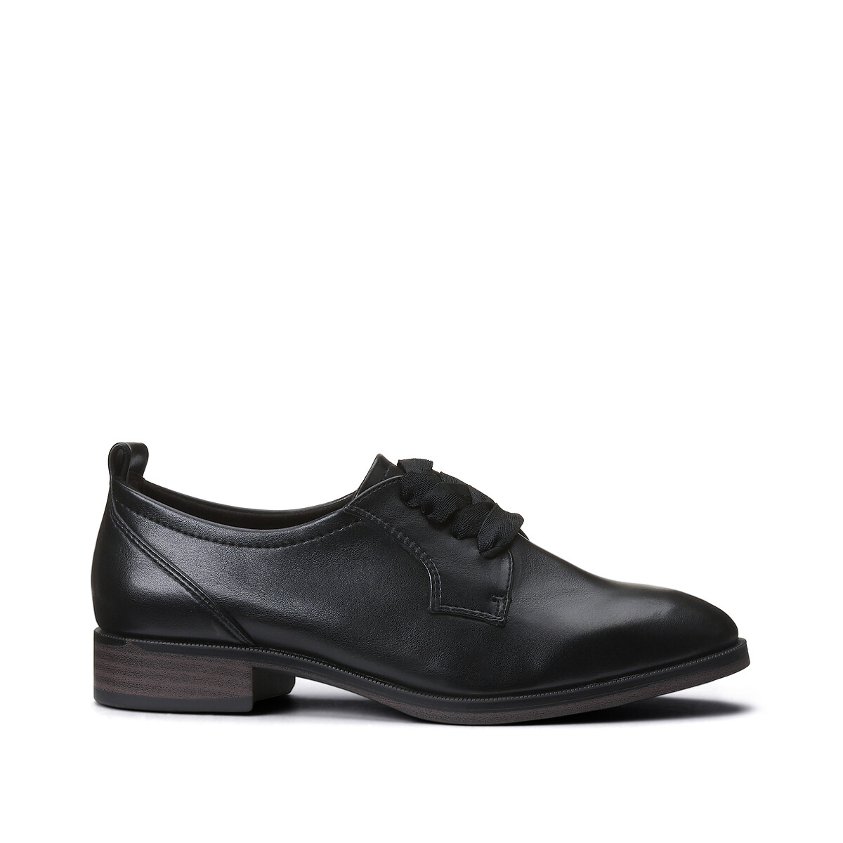 Ботинки-дерби лакированные с двойной шнуровкой  38 черный LaRedoute, размер 38 - фото 1