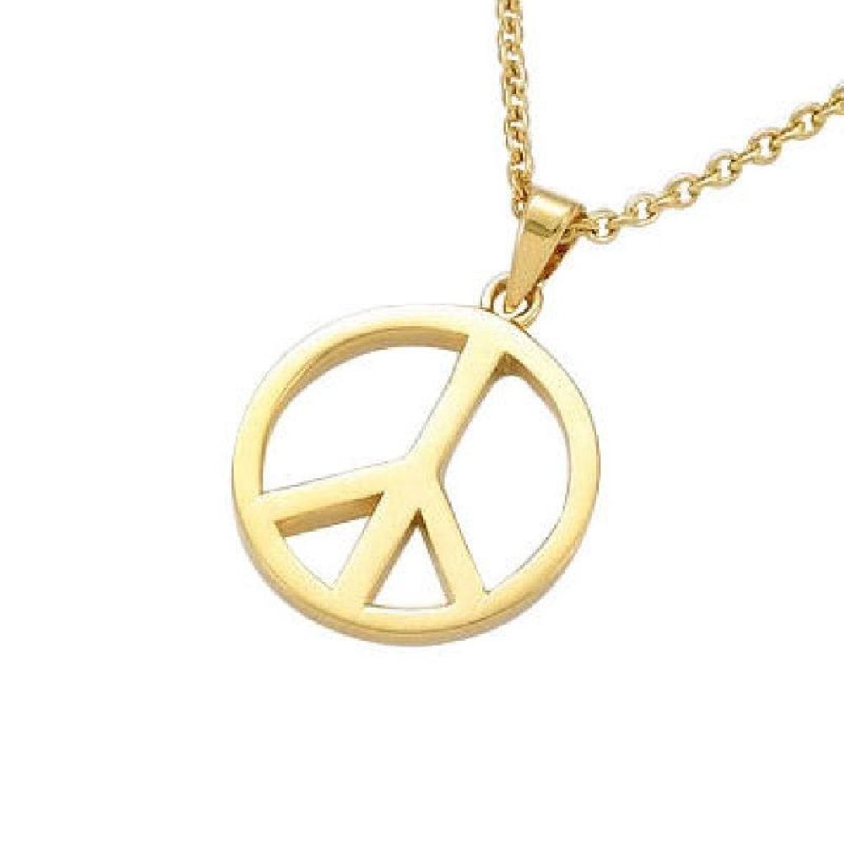Pendentif Peace and Love Plaqué Or 750 (Vendu seul: sans chaîne présentée)