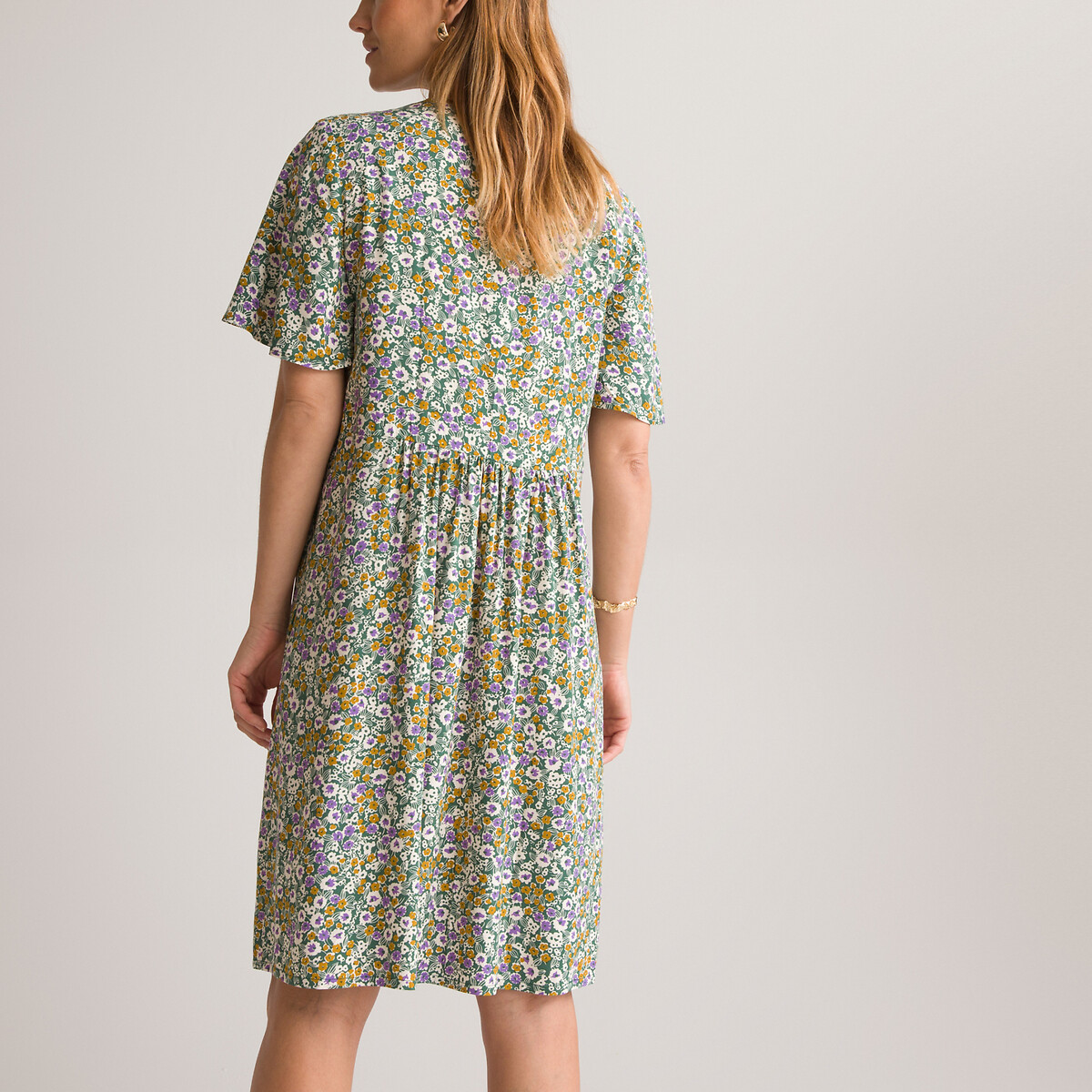 Платье-миди Прямое с графичным принтом 44 зеленый LaRedoute, размер 44 - фото 4