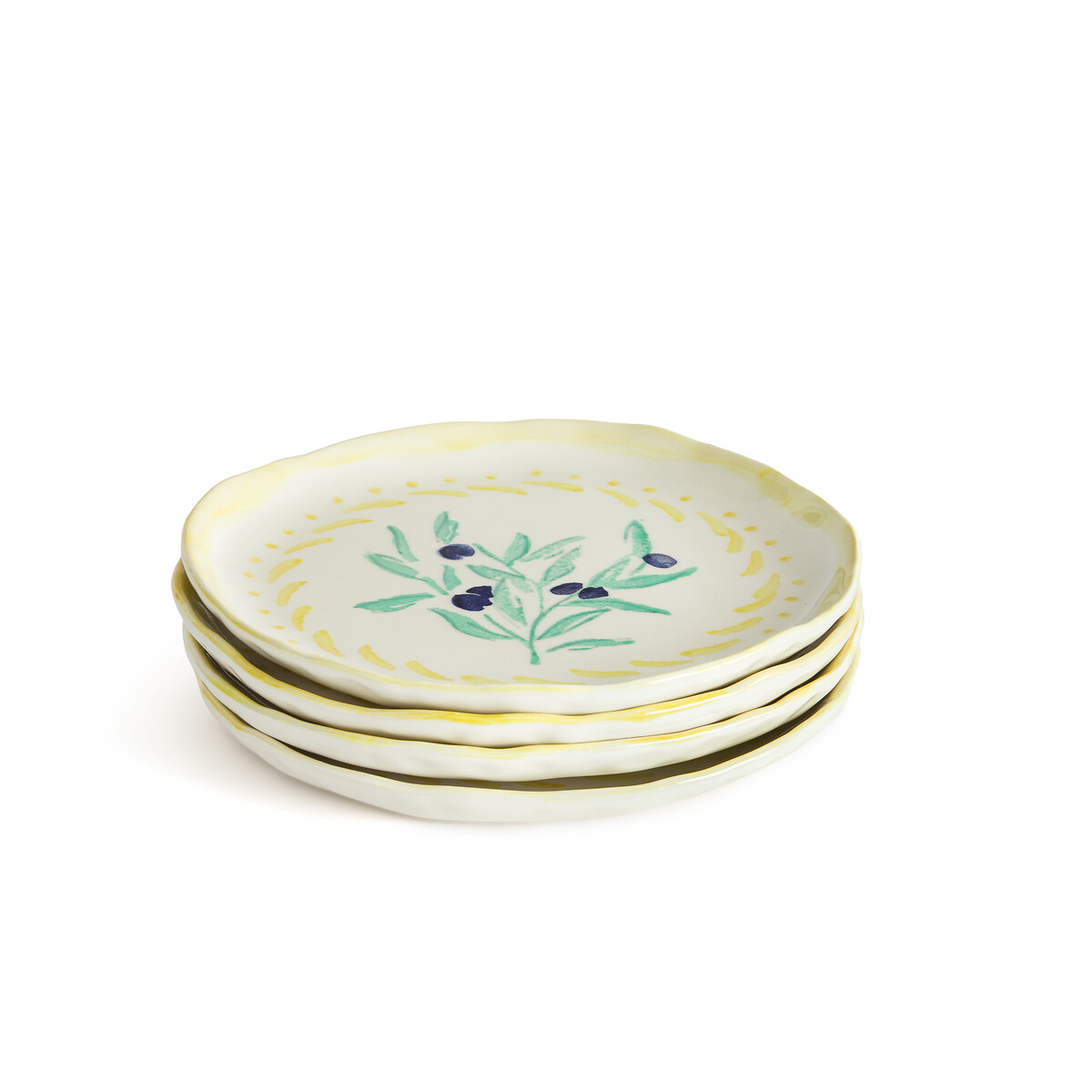 Комплект из четырех тарелок десертных из керамики Capria единый размер желтый комплект из четырех плоских тарелок из керамики liseria единый размер желтый