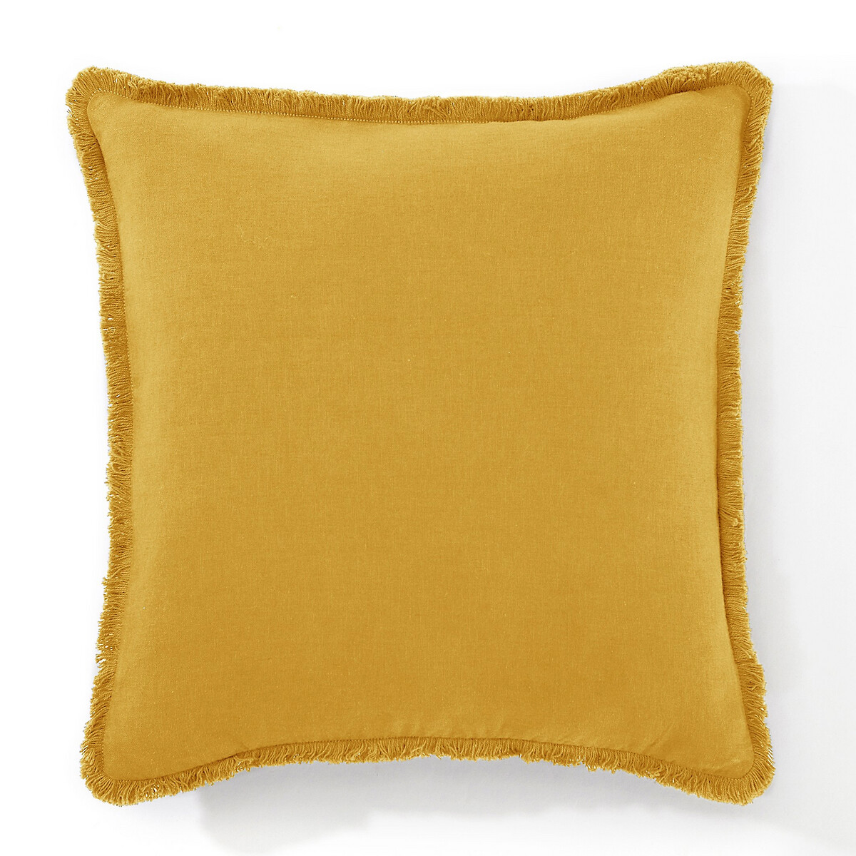 Чехол LaRedoute На подушку из льнавискозы  ODORIE 40 x 40 см желтый, размер 40 x 40 см - фото 1