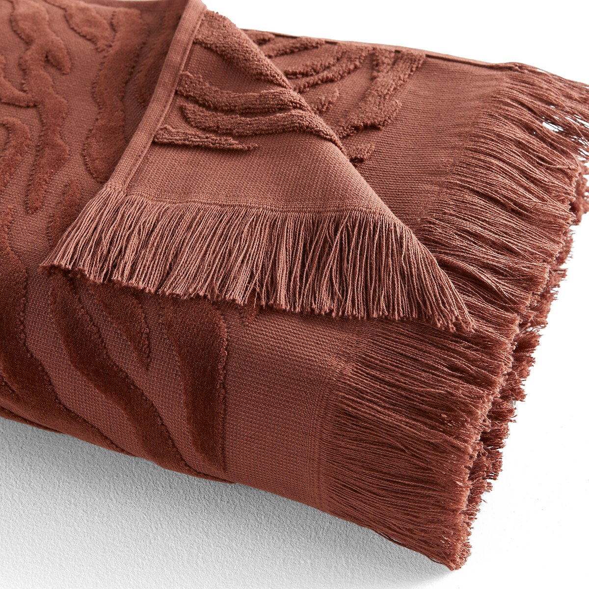 Полотенце банное макси из махровой резной ткани 480 г Radja  100 x 150 см красный LaRedoute, размер 100 x 150 см - фото 2
