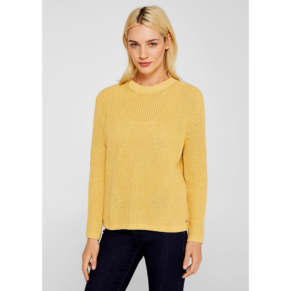 Pull col rond maille fantaisie