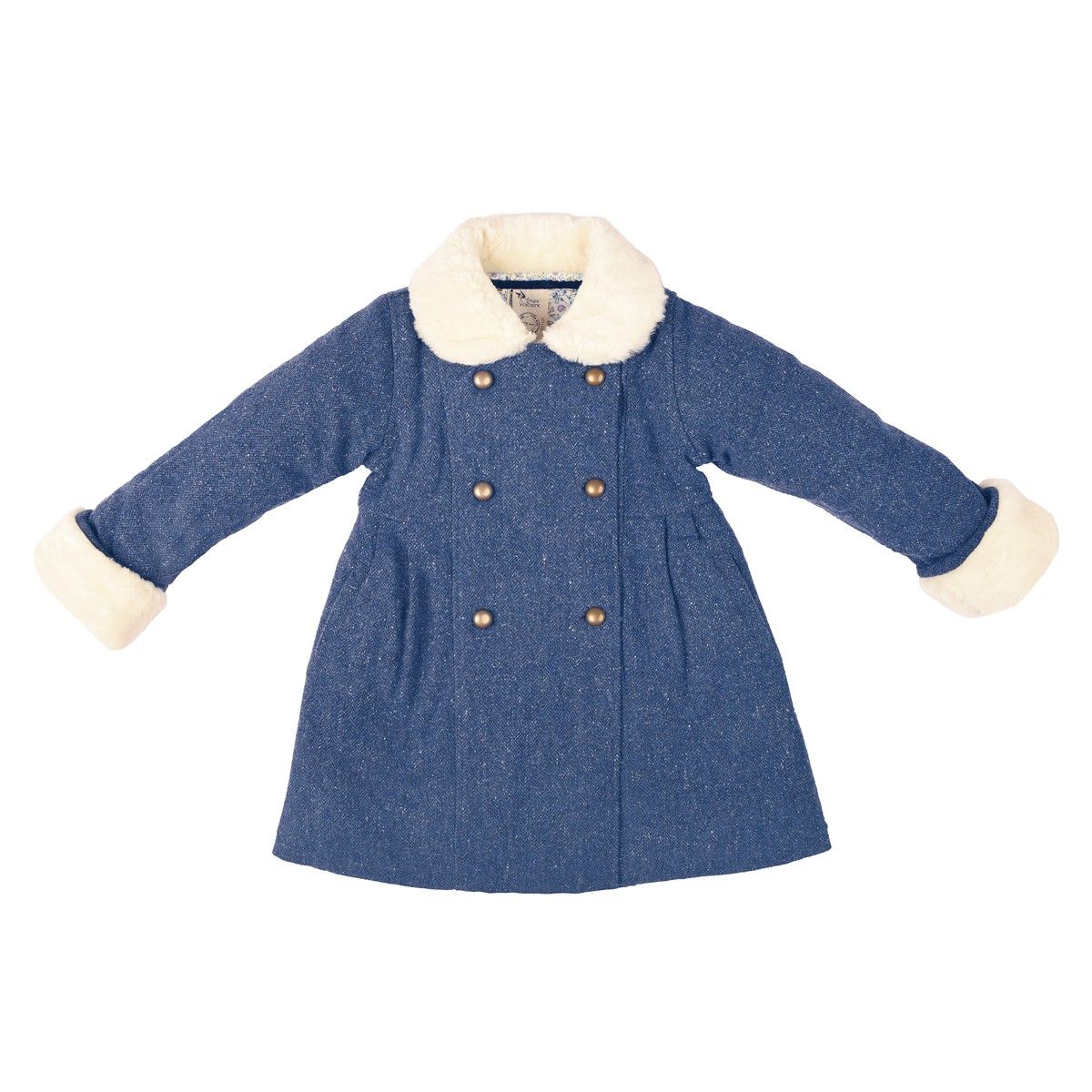 Manteau long laine et fausse fourrure ANOUSHKA