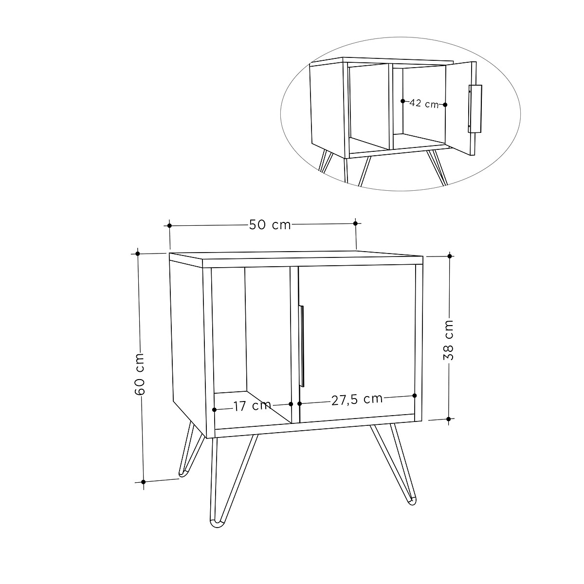 Прикроватная Тумба GLYNN BEDSIDE TABLE единый размер каштановый LaRedoute - фото 2