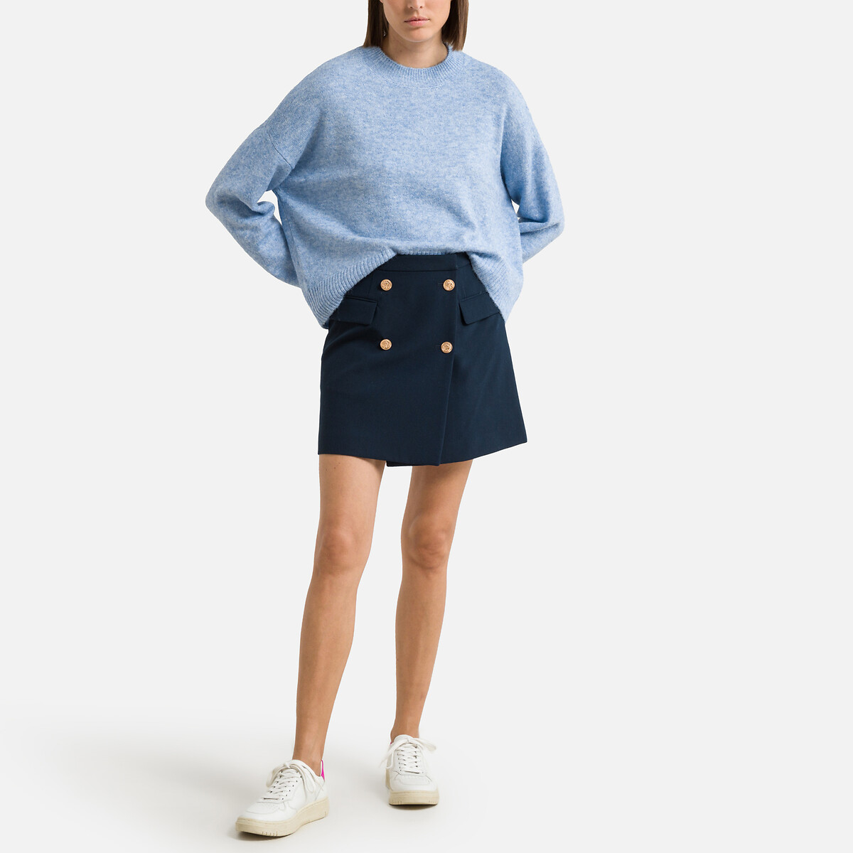 Пуловер Короткий из пышного трикотажа XL синий LaRedoute, размер XL - фото 2