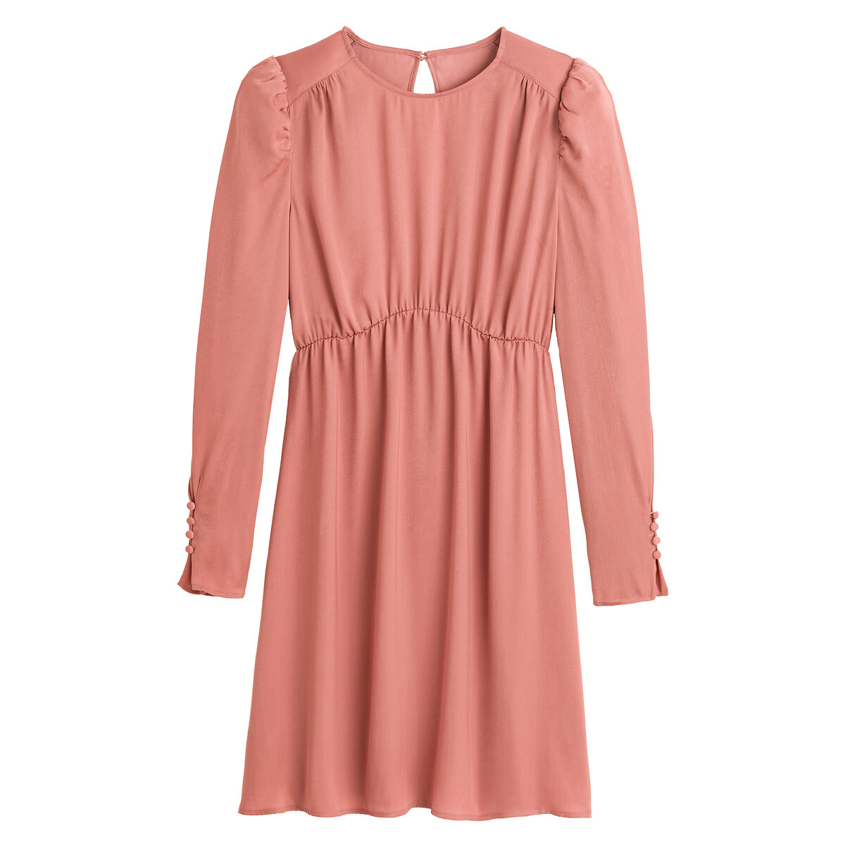 Платье LA REDOUTE COLLECTIONS Короткое расклешенное с длинными рукавами 40 розовый, размер 40 - фото 5