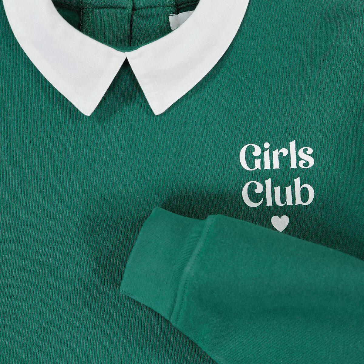 Свитшот LA REDOUTE COLLECTIONS Свитшот С накладным рубашечным воротником из мольтона 6 лет - 114 см зеленый, размер 6 лет - 114 см - фото 5