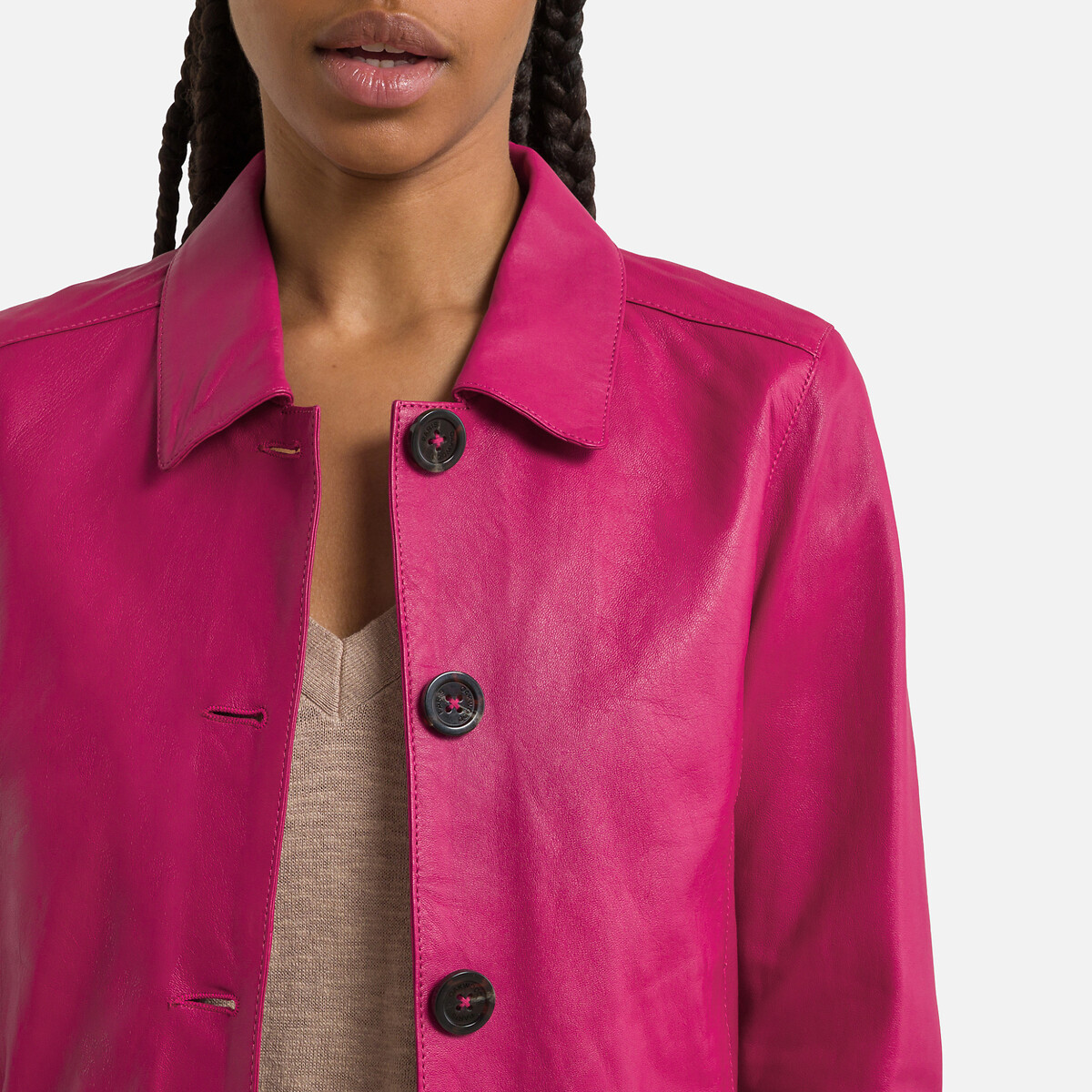 Куртка Укороченная на пуговицах LESLIE S розовый LaRedoute, размер S - фото 3