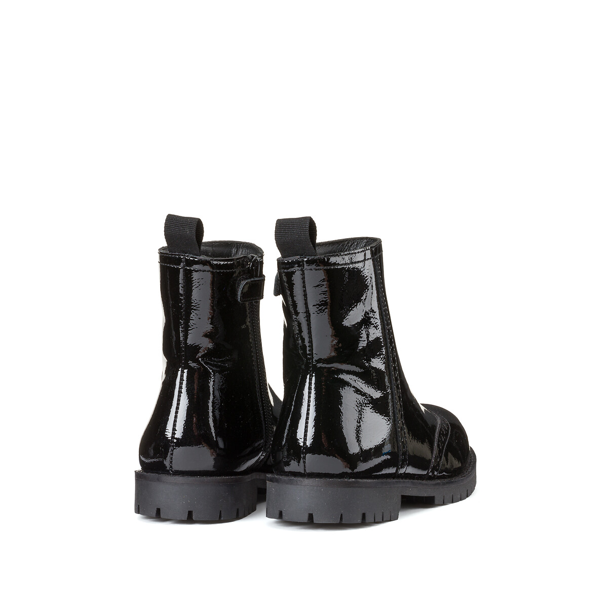 Ботинки На молнии из лакированной кожи 38 черный LaRedoute, размер 38 - фото 4