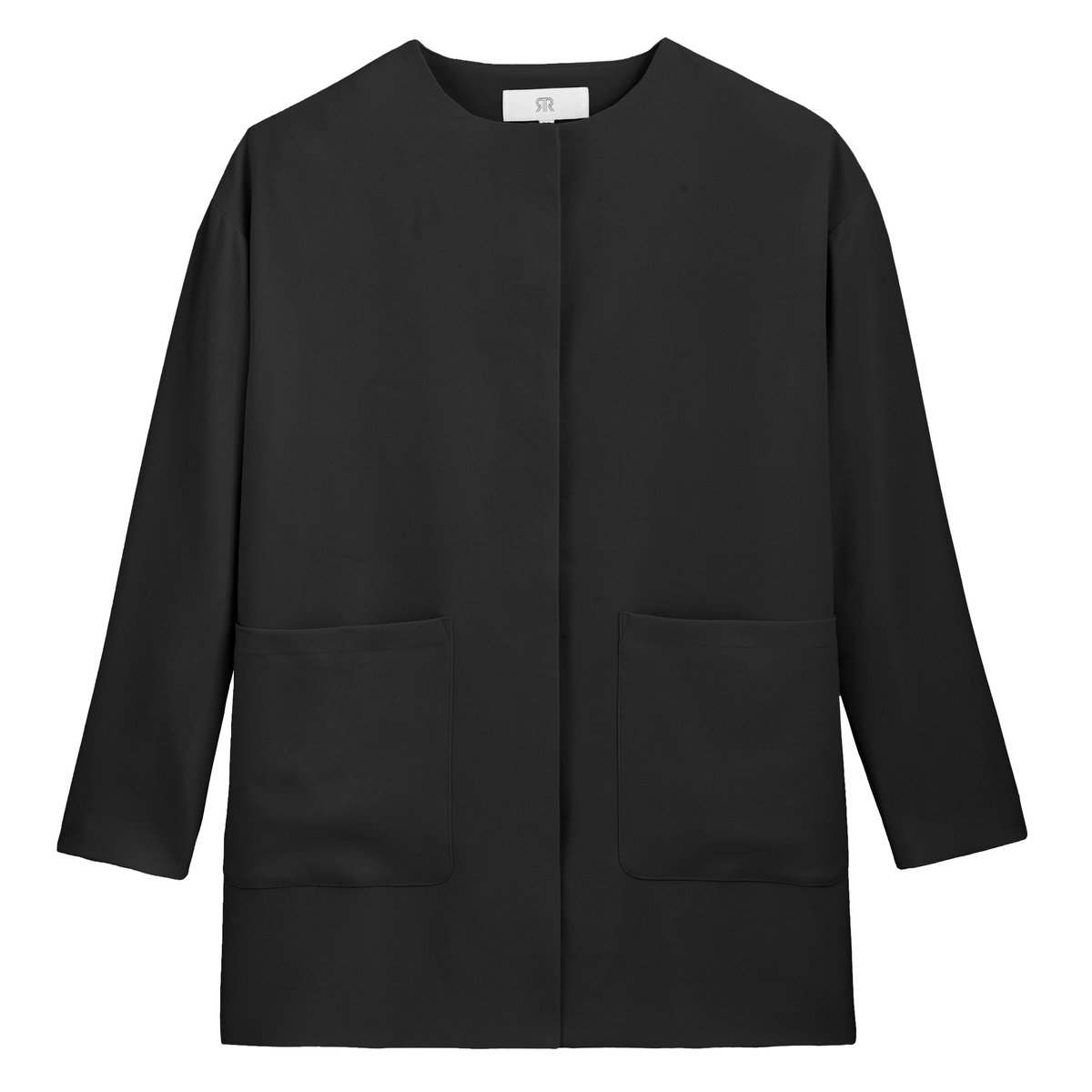 Пальто легкое без воротника средней длины 38 (FR) - 44 (RUS) черный