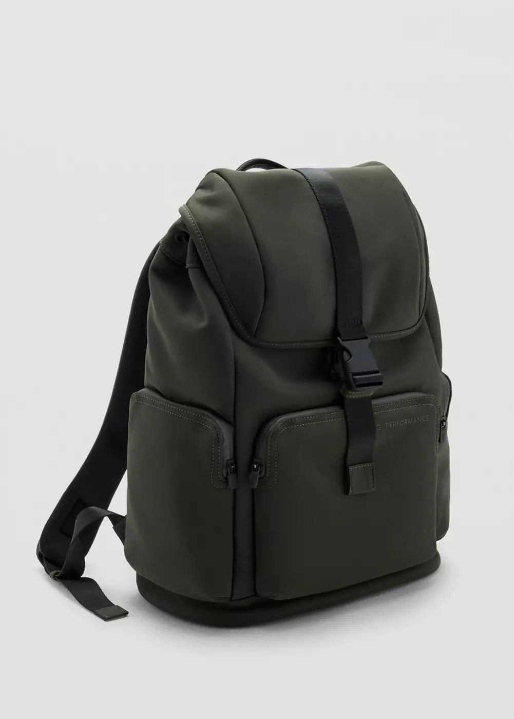 Sac à dos enduit avec fermeture à rabat, MANGO MAN