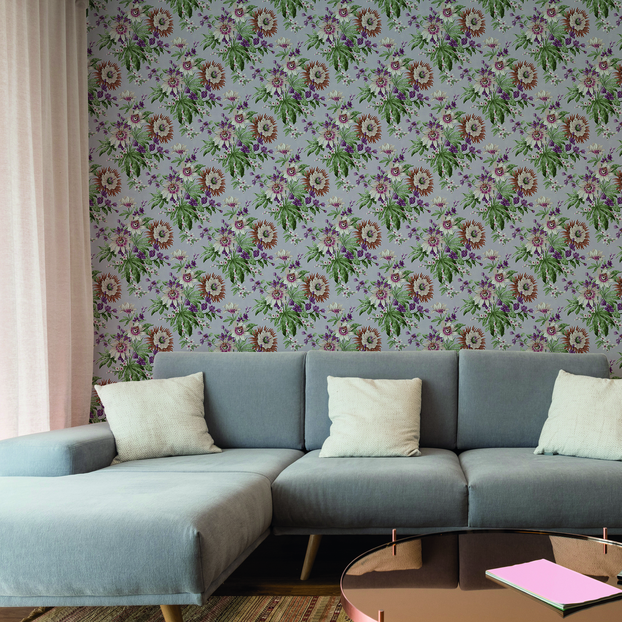 Papier peint Fleurs de la passion automne, BOUTIQUE