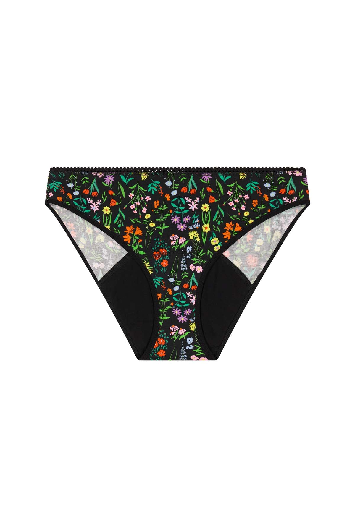 Culotte menstruelle taille haute GOTS - Flux abondant - Pampa Noir, WE ARE JOLIES