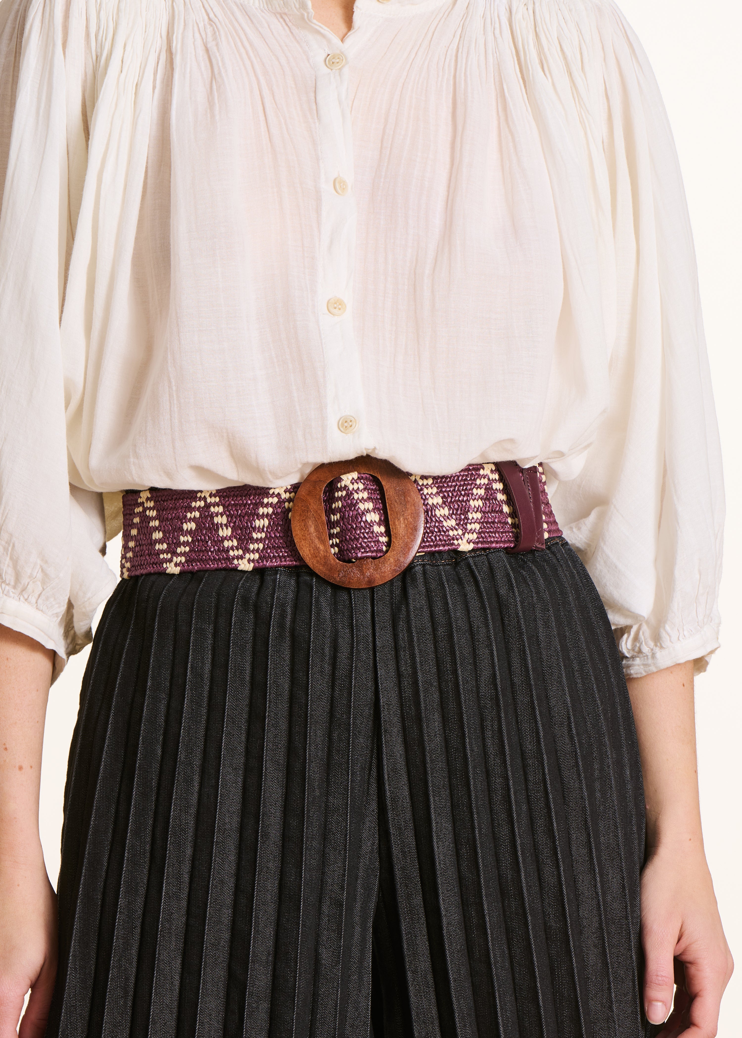 Ceinture élastique boucle en bois, LA FEE MARABOUTEE