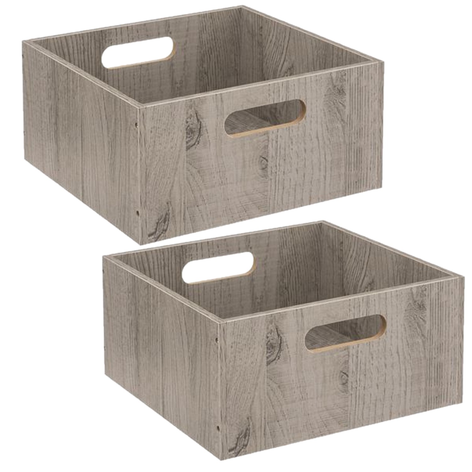 Lot de 2 Boites de rangement pliable Ethnique - 31 x 31 - Noir et blanc
