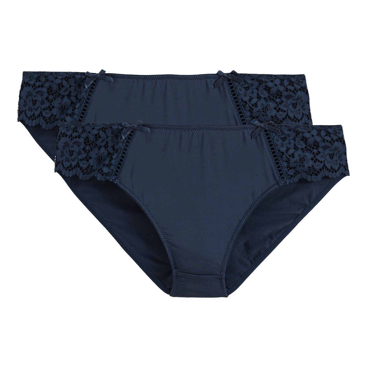 Women's Pack de 2 Noir et Blanc Dentelle Brodé Shorts Slips Taille 22 Nouveau m&s