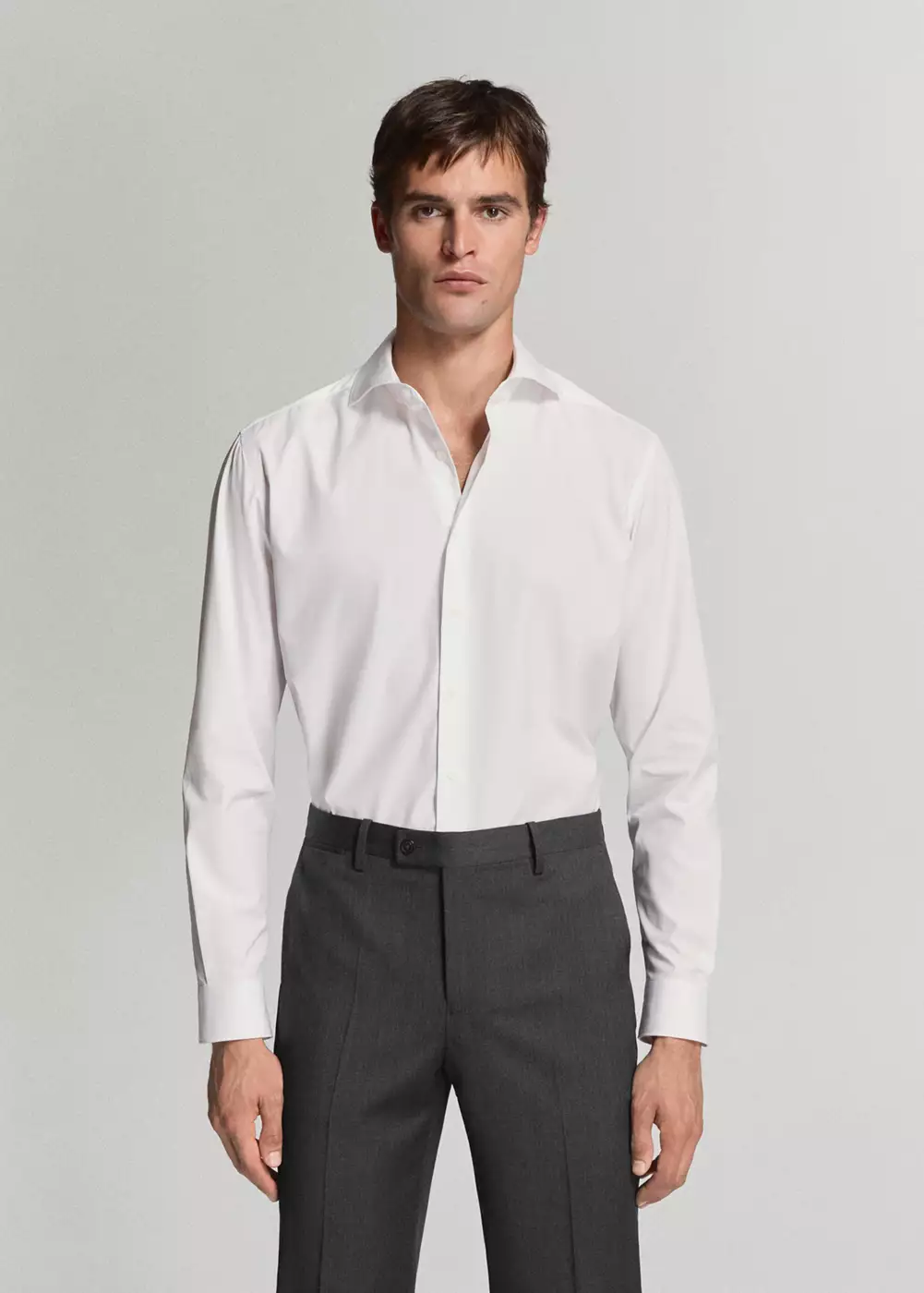 Chemise costume slim-fit popeline coton, MANGO MAN