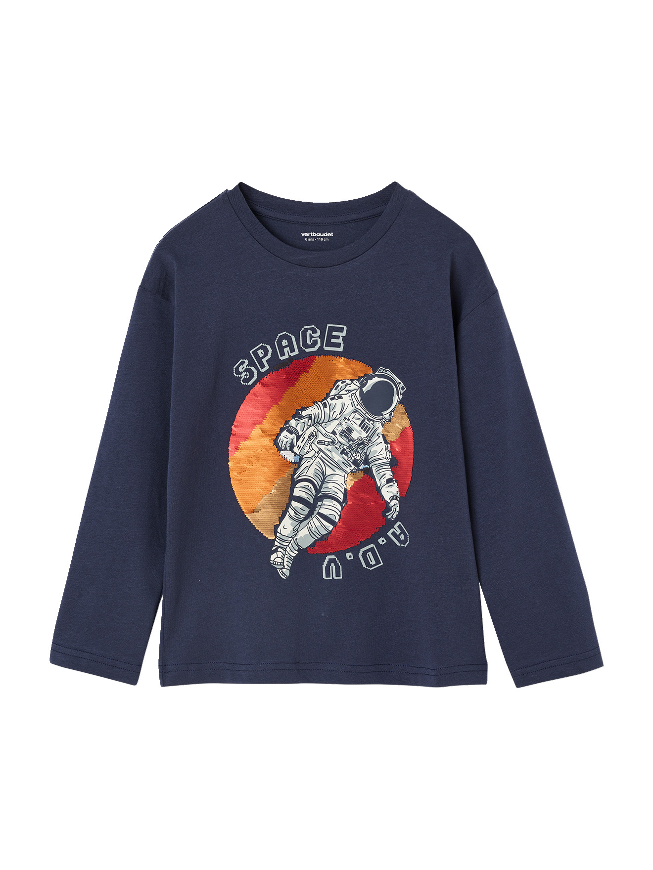 T-shirt manches longues sequins réversibles, VERTBAUDET