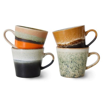 Mugs à cappuccino grès vintage  Verve set de 4 HKLIVING