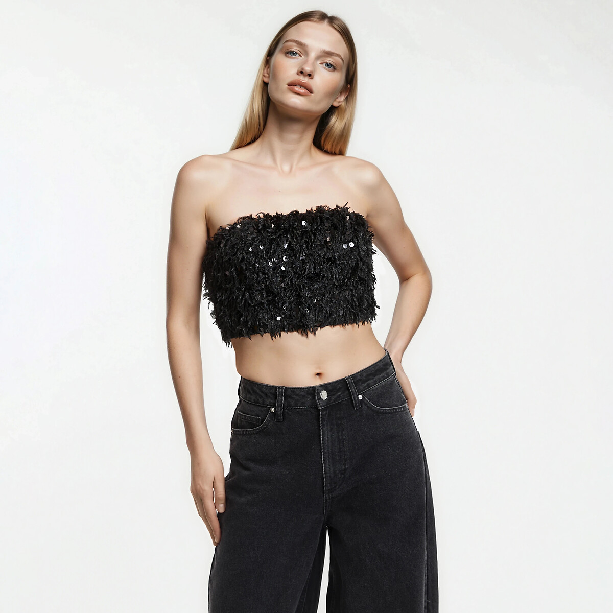 Sequin/Feather Bandeau Top, LA REDOUTE COLLECTIONS