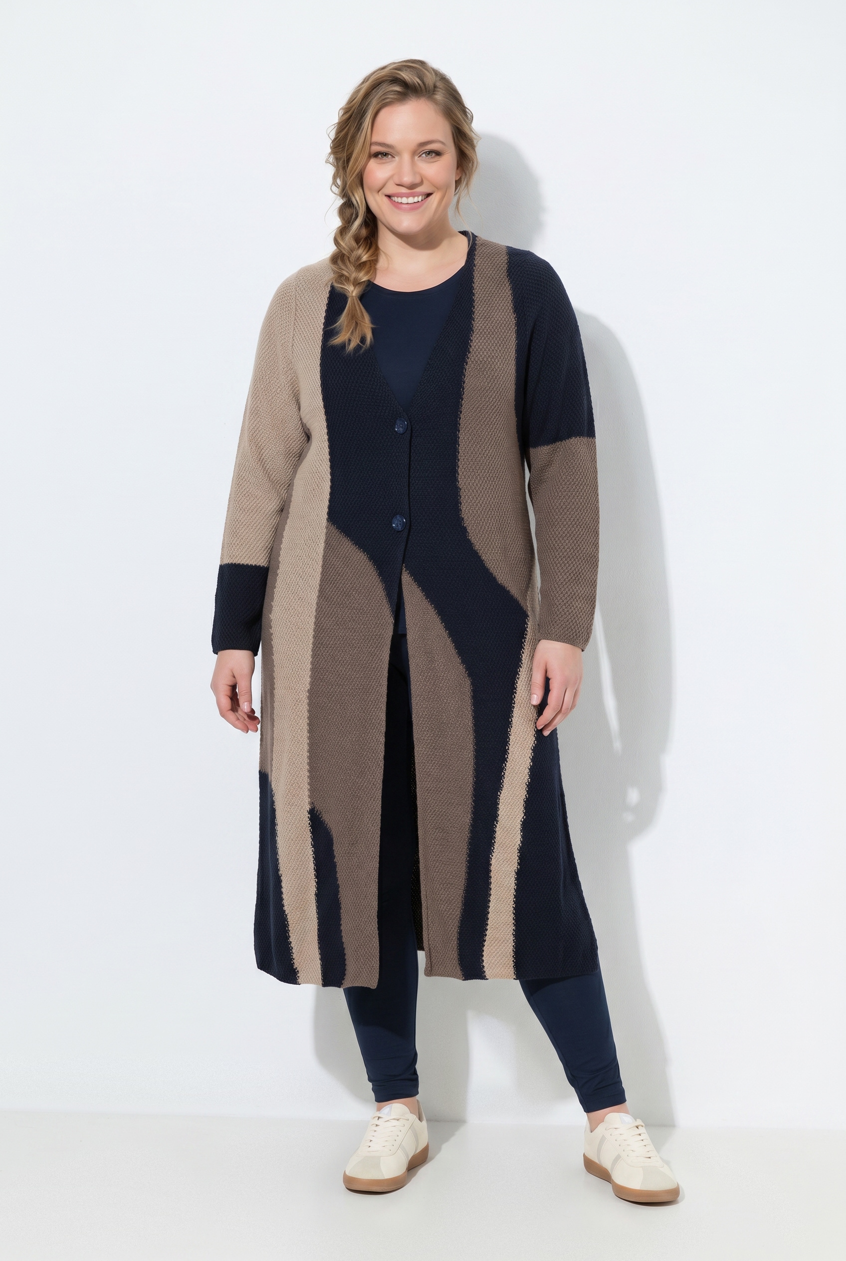 Cardigan long en coton bio, ULLA POPKEN