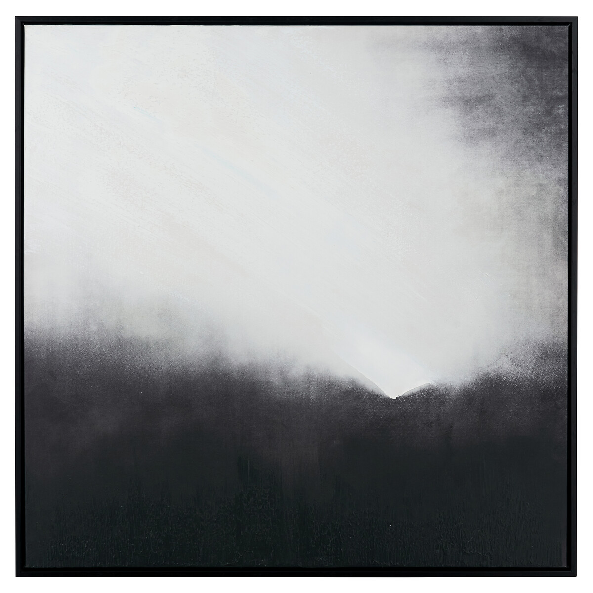 80 x 80cm Monochrome Abstract Square Canvas with Black Frame, ÉDITÉ