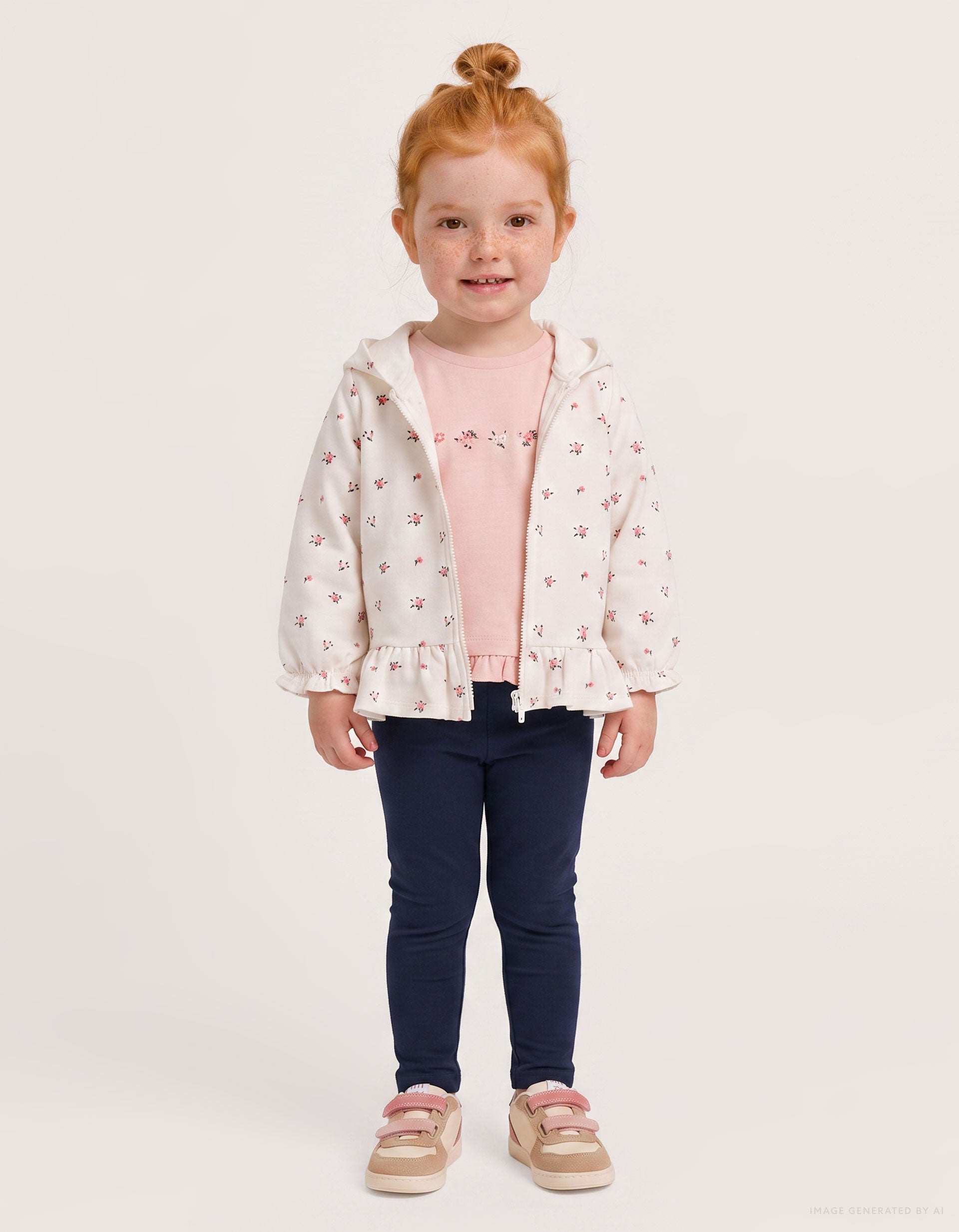 Ensemble de jogging 3 pièces en coton avec imprimé floral, ZIPPY