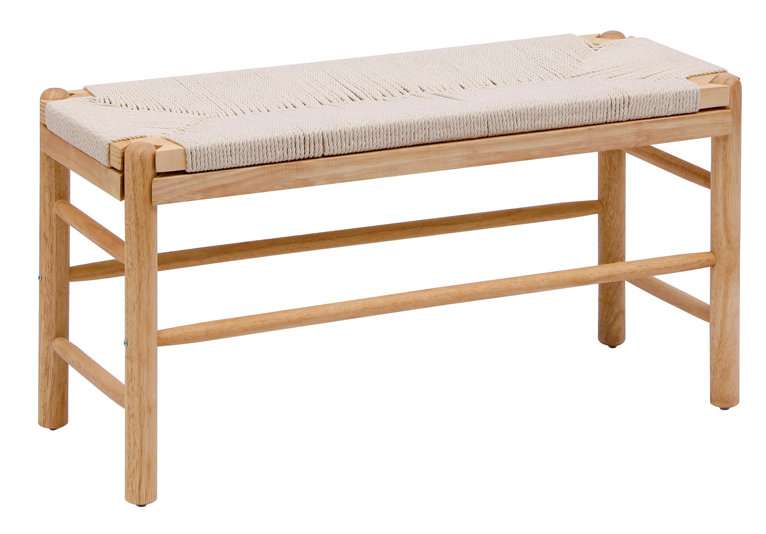 Banc avec rangement, en bois et corde, SANTA, NORDLYS