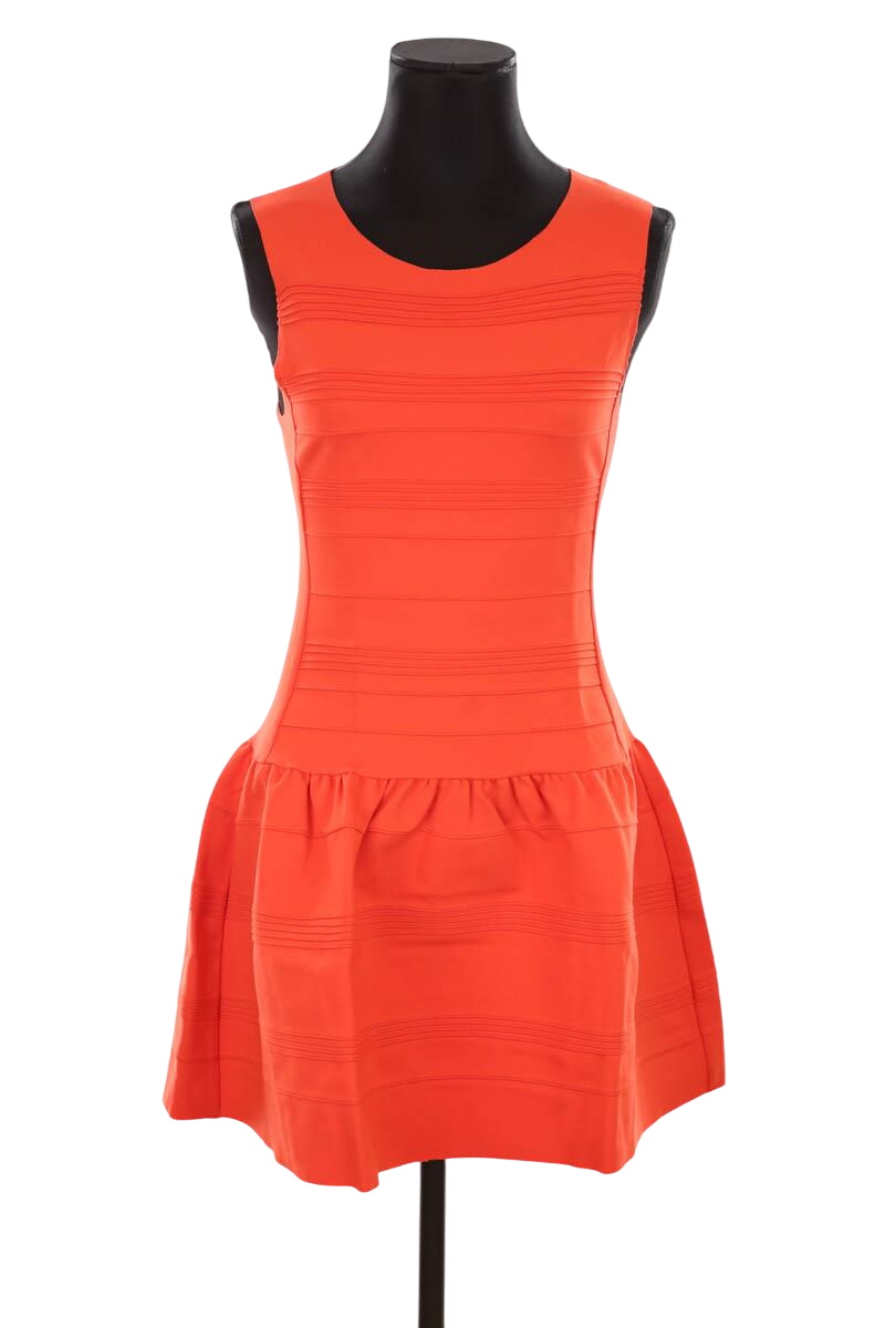 Robe Maje Violette En Lin - Taille S, Longueur Genou, Manches 3/4, été, Très Bon état Occasion