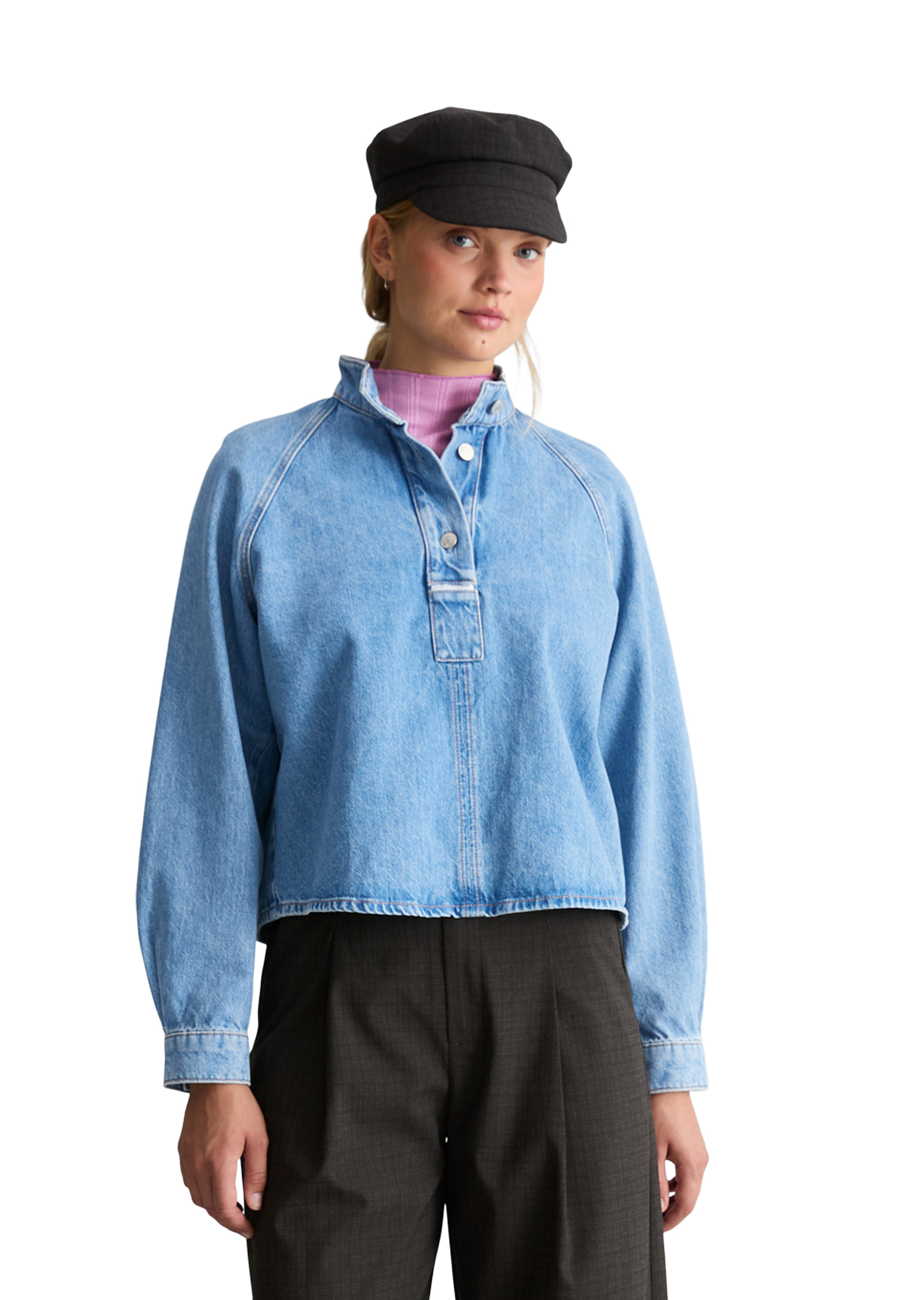 Chemisier en jean coupe classique en pur coton biologique, MARC O’POLO DENIM