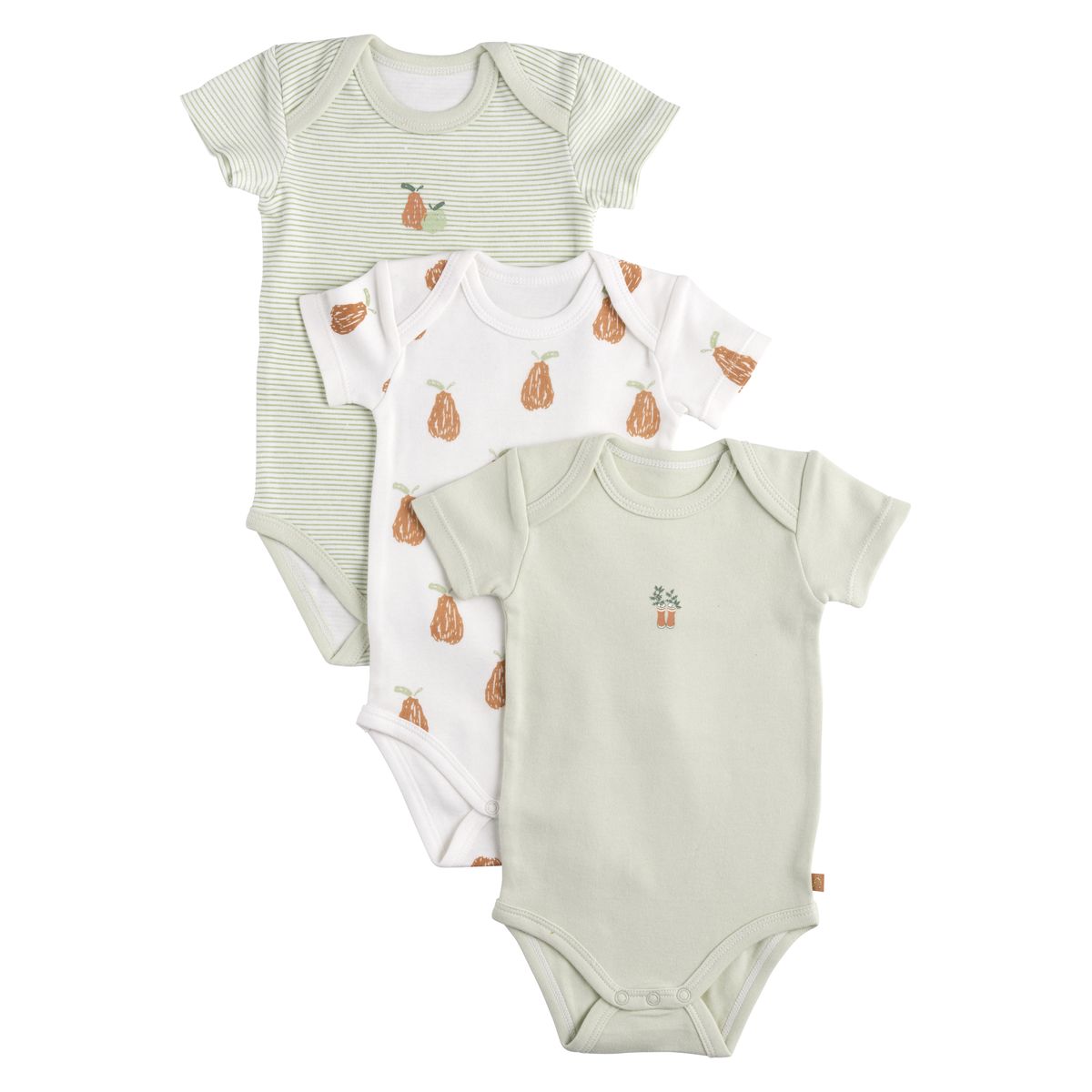 Bodies bébé manches courtes en coton lot de 3, SAUTHON