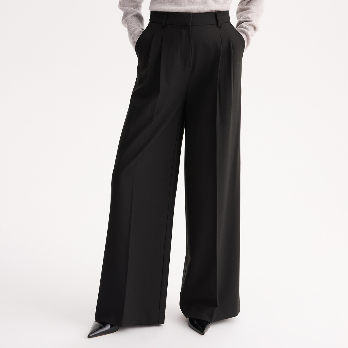 Pantalón ancho, talle alto, ANNE WEYBURN