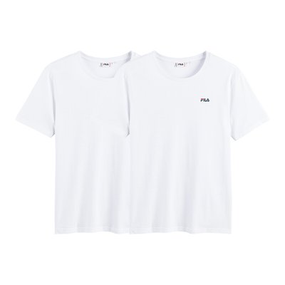 Pack of 2 Foundation T-Shirts in Cotton with Short Sleeves FILA