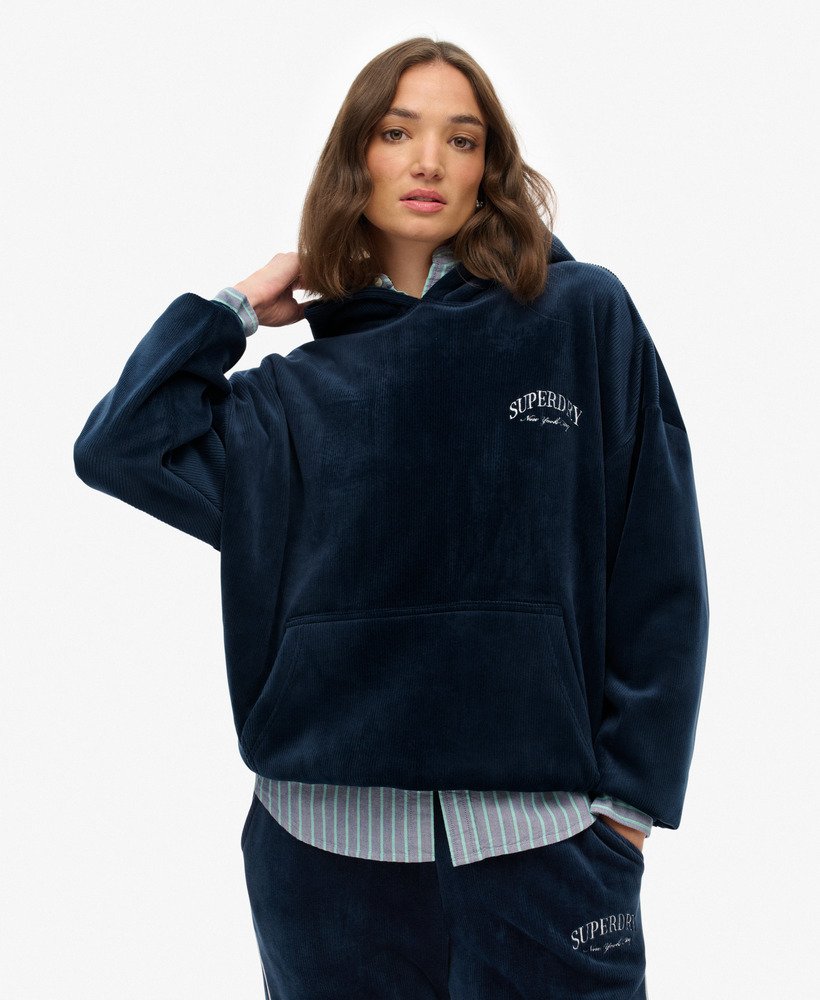 Country Club Velour Sweat à capuche décontracté, SUPERDRY