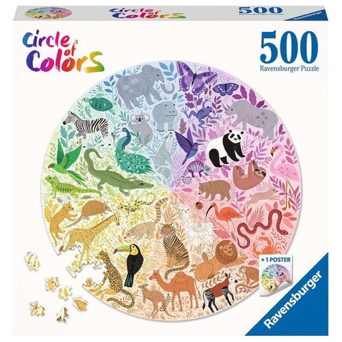 Ravensburger - puzzle adulte - puzzle rond 500 p - animaux (circle of  colors) - 17172 Ravensburger