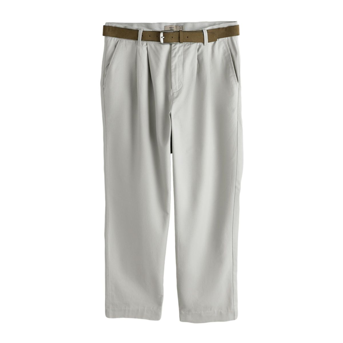 Pantalon en lin et coton à ceinture cuir, NEXT