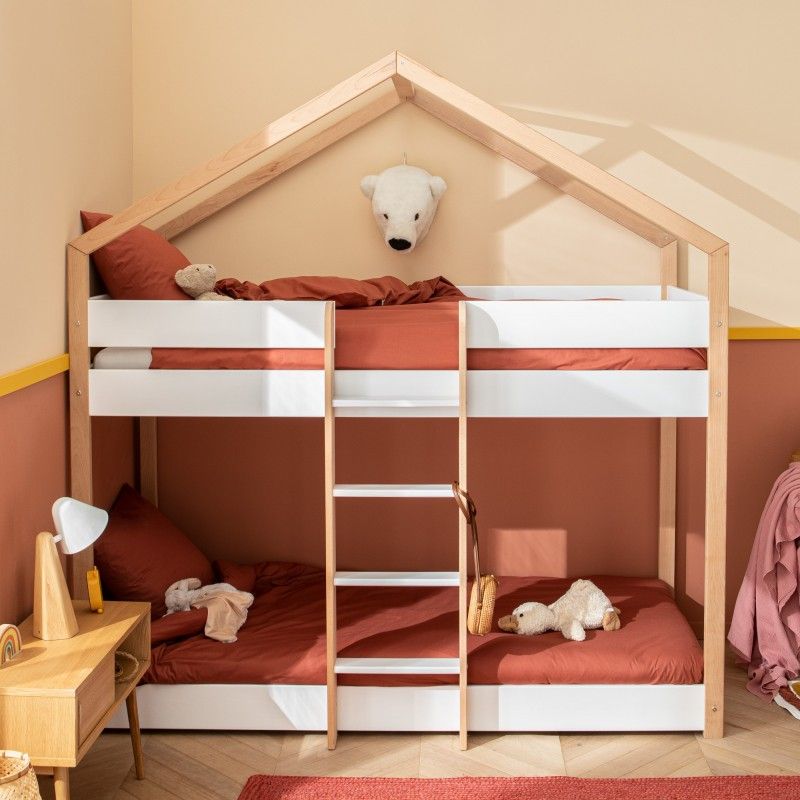 Lit superposé, lit avec escalier d'angle, lit cabane, lit enfant