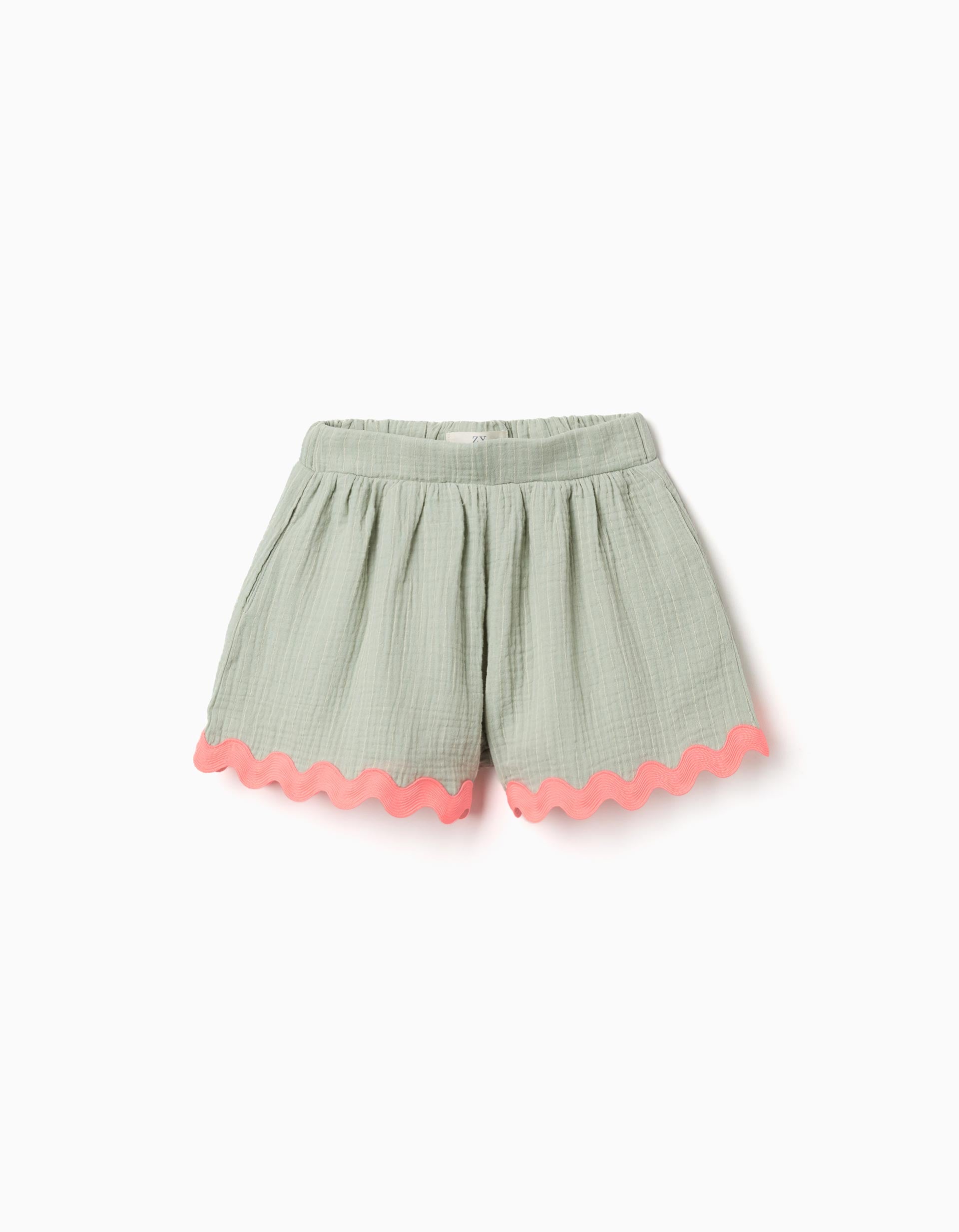 Short en coton avec finition ric rac, ZIPPY
