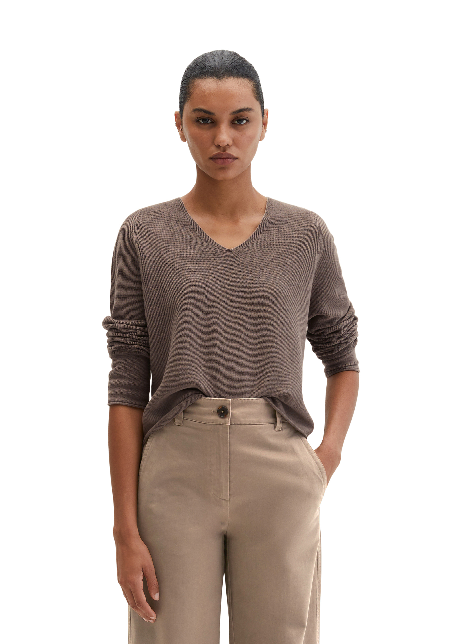 Pull-over seamless loose en pur coton bio, MARC O'POLO