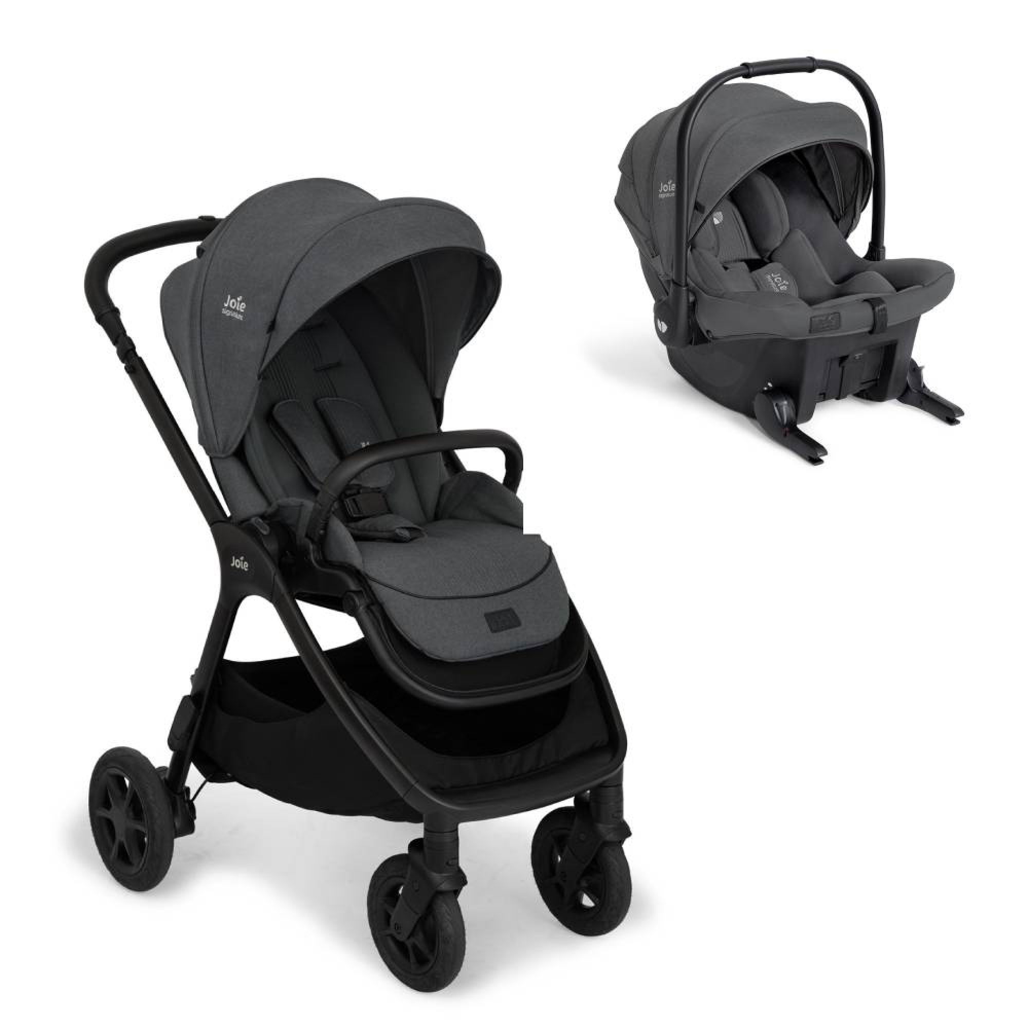 Poussette duo Finiti Signature Ebony + siège auto Sprint Ebony, JOIE
