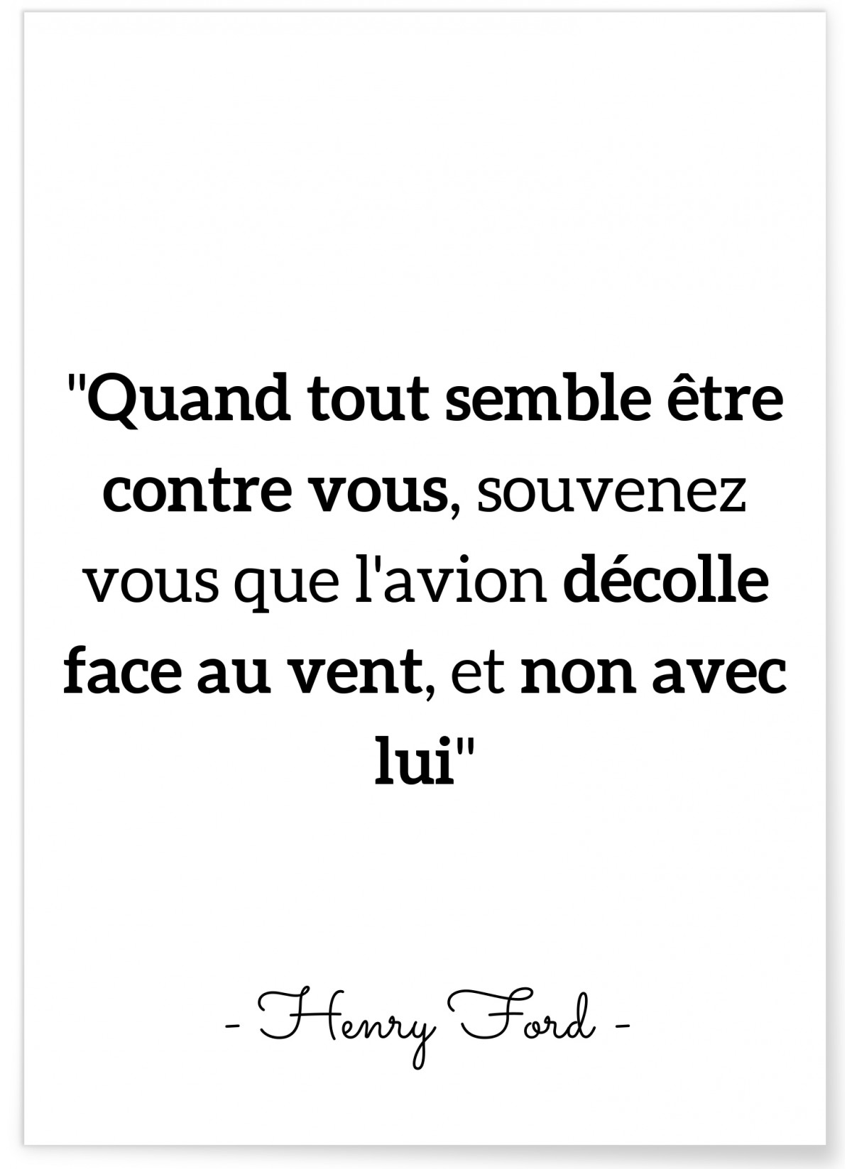 Poster Citation Henry Ford 'Quand tout semble être...', L'AFFICHERIE