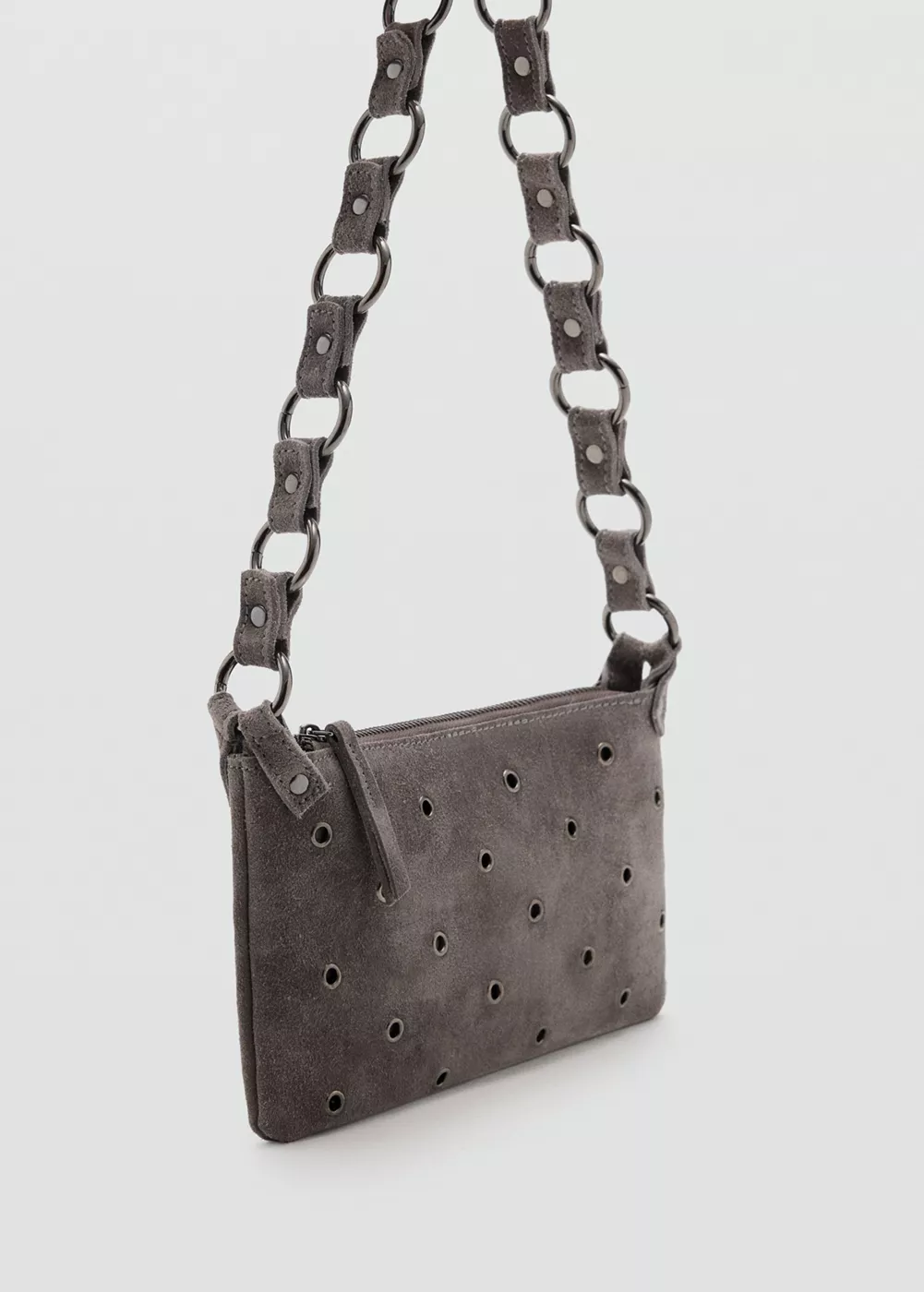 Sac porté épaule en cuir à œillets, MANGO TEEN