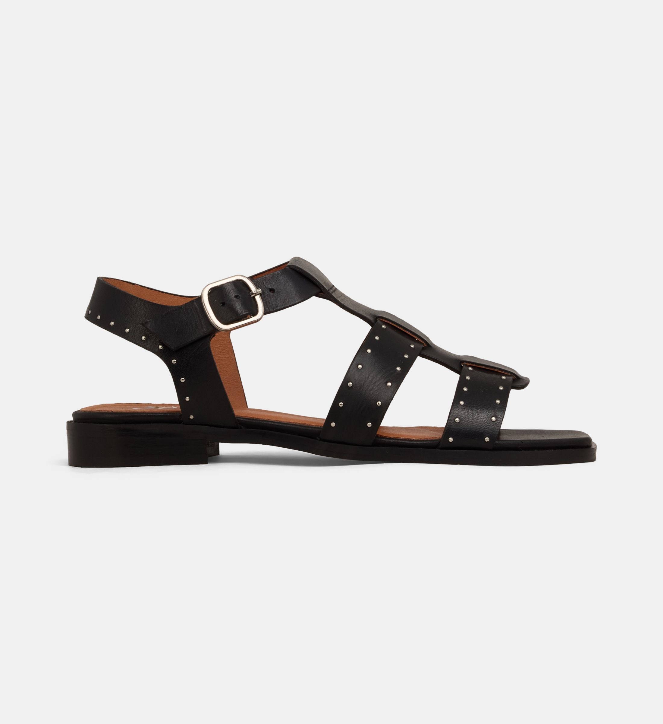 Sandales plates bernadette brides cuir, GALERIES LAFAYETTE