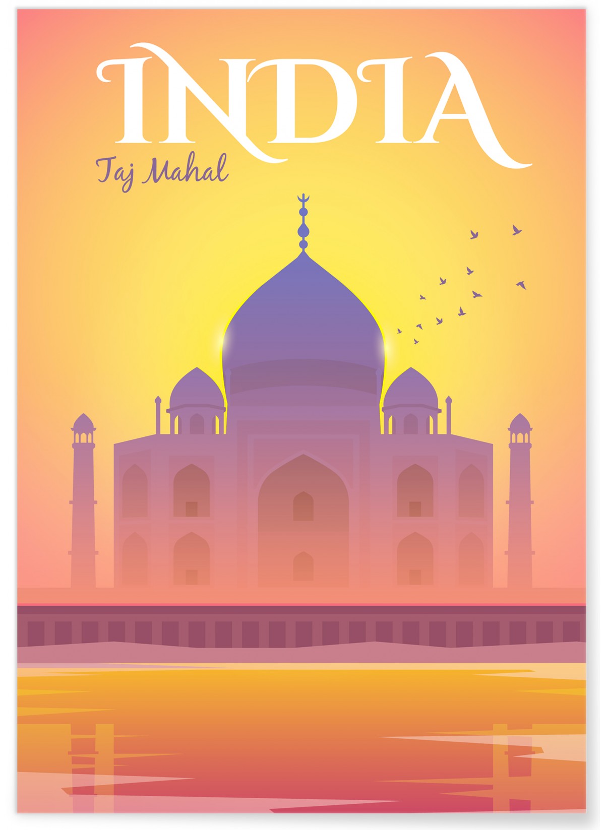 Affiche Inde, Taj Mahal, L'AFFICHERIE