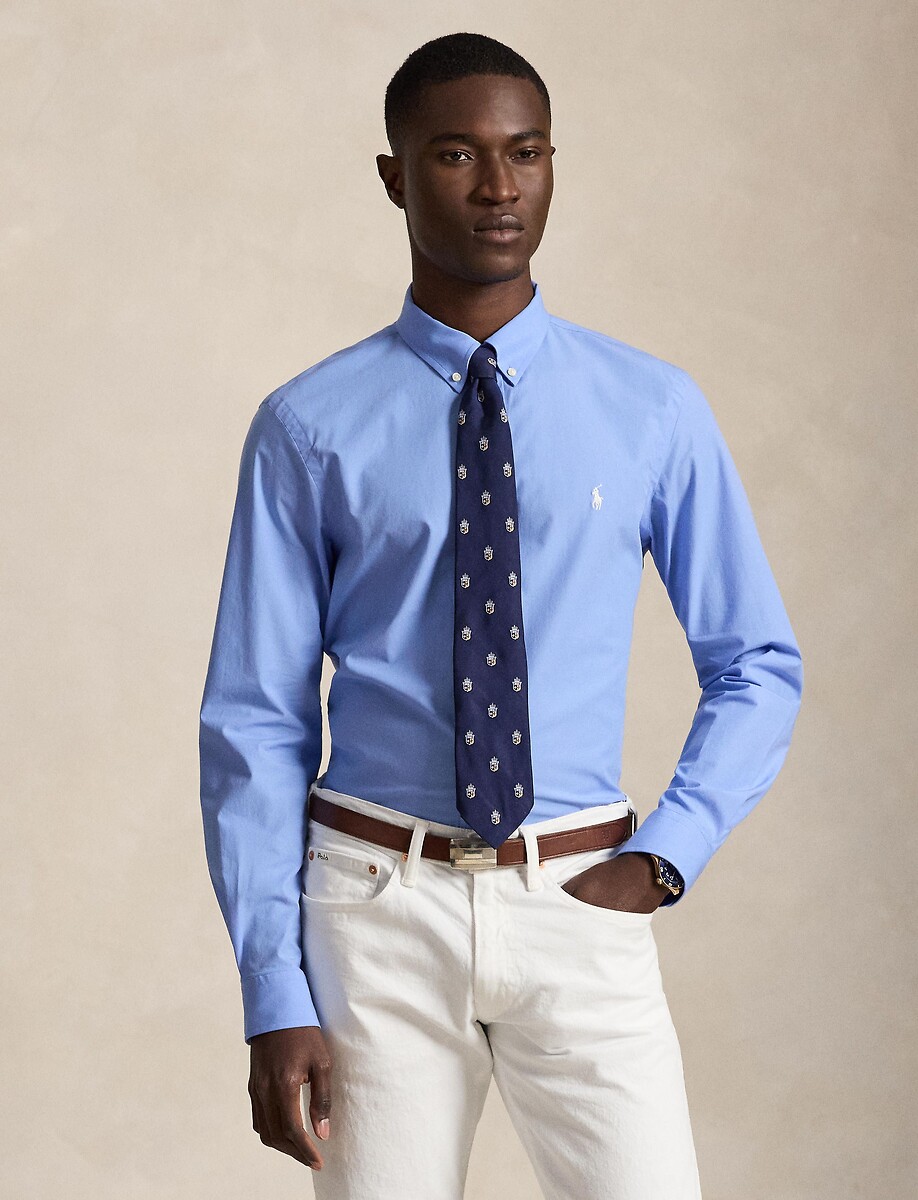 Chemise ajustée Chino logo brodé, POLO RALPH LAUREN