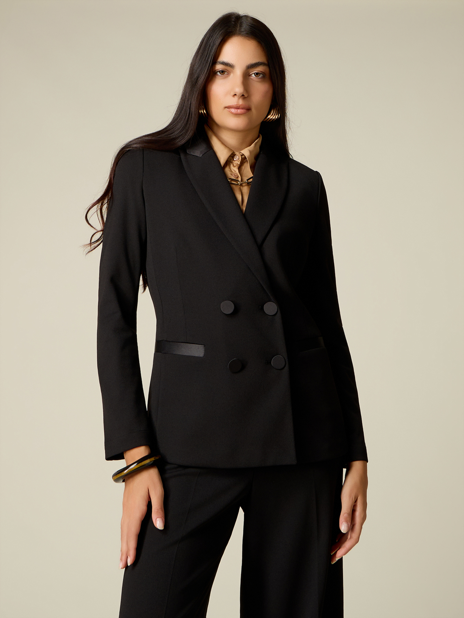 Blazer croisé avec boutons recouverts, OLTRE