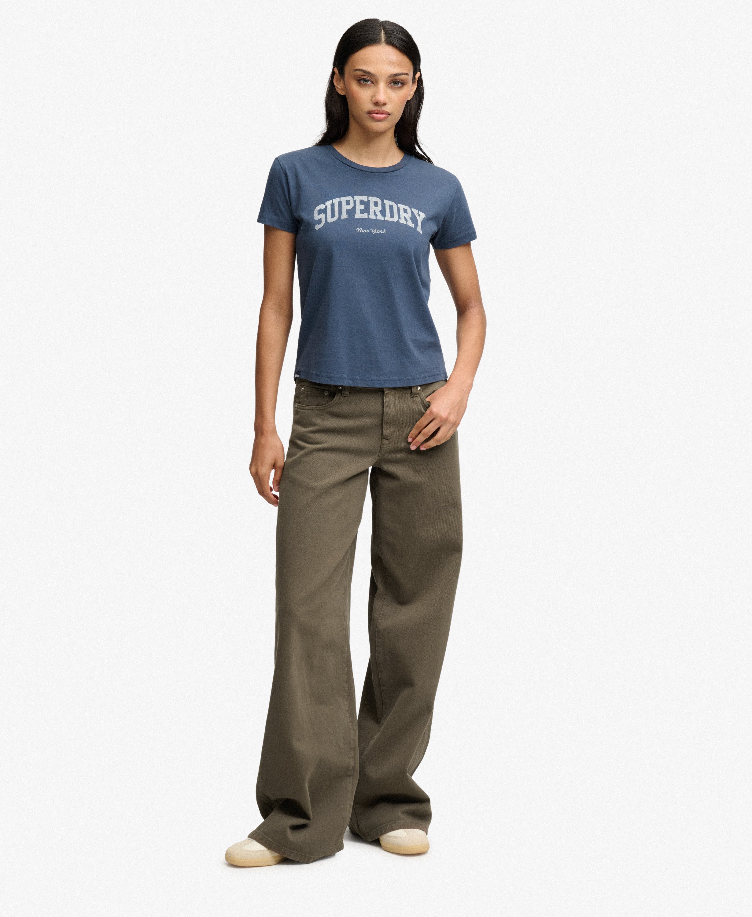 Pantalon Baggy Taille Moyenne, SUPERDRY