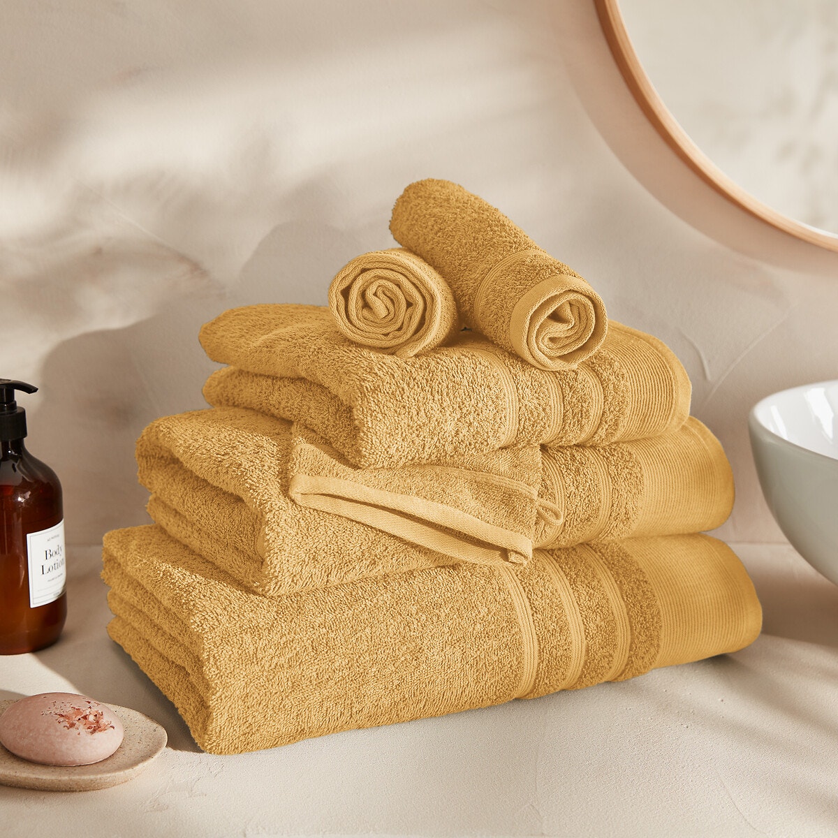 Pinzon 6 Piece Blended Egyptian Cotton Bath Towel Set - Rose Red