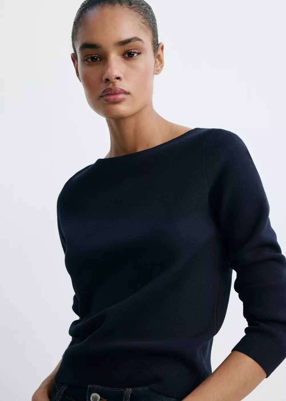 Pull-over maille fine col bateau, MANGO